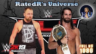 WWE 2K19 Gameplay  IC title Dean Ambrose 2018 attire│gas mask amp siren entrance vs Seth Rollins [upl. by Shayne]