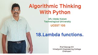 18 Lambda functions Python Programming ADL 202 PYTHON AND STATISTICAL MODELLING [upl. by Ludeman813]