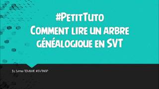 3ème Tuto « Lire un arbre généalogique en SVT » [upl. by Dilisio]