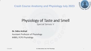 Physiology of Taste and Smell  Crash Course July 2023 [upl. by Suiremed]