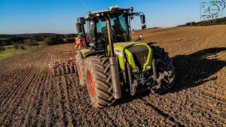 Claas Xerion 3300 TravVC mit Horsch Sprinter 6ST im Sonnenuntergang [upl. by Enirok]