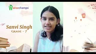 Wisechamps student review from our favourite Grade 7 student  Sanvi Singh from KHORDA ODISHA [upl. by Ecnahs]