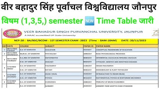 🔴 vbspu news today vbspu time table 2023  BA BSc BCom 135 Semester time table 2023 [upl. by Rodge175]