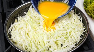 Cabbage with eggs tastes better than meat Easy quick and very delicious dinner recipe [upl. by Waldos]