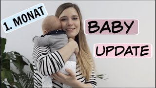 BABY UPDATE l 1 Monat l Schlafen l Stillen l Bauchschmerzen l HelloCathi [upl. by Lehar]