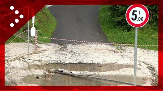 Maltempo in Alto Adige alluvione lampo a Valdaora esondazioni strade interrotte e ponti travolti [upl. by Emawk]