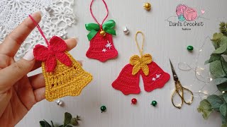 🔔 CAMPANA sobre CAMPANA 🔔 NUEVO adorno de navidad aplicación a crochet 🎄 [upl. by Suirtimid]