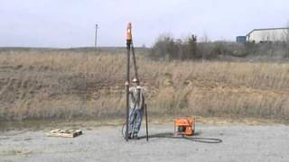 Driving T Post and 3quot S40 pipe with a Skidril Hp18 [upl. by Kazmirci]