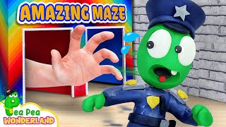 Pea Pea Police Pretend Play Escape From Giant Mysterious Maze 🔐 Funny cartoon  Pea Pea Wonderland [upl. by Azalea]