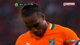 Ivory Coast vs Equatorial Guinea  Drogba wasted a penalty [upl. by Dorisa]