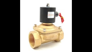 2W50050 2 DN50 2 Way NC Brass Water Electric Solenoid Valve 12VDC 24VDC 24VAC 110VAC 220VAC [upl. by Hanan939]