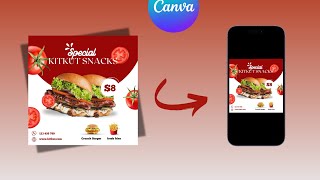 How to make food poster in Canva  burger poster [upl. by Kristy]