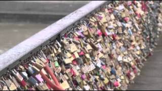 Raw Tourists Lock Love on Paris Bridge [upl. by Enimrac]