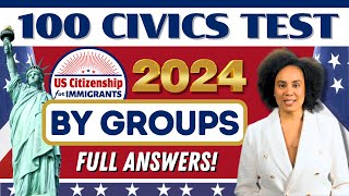 2024 USCIS Official 100 Civics Test Questions and Answers By Groups for US Citizenship Interview [upl. by Cumine931]