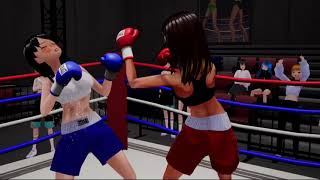 Mays first fight  Anime Female Boxing [upl. by Motteo571]