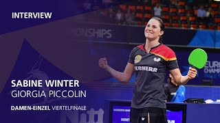 Sabine Winter  Giorgia Piccolin I DamenEinzel Runde Beste 16 I TischtennisEM Munich 2022 [upl. by Atiluap186]