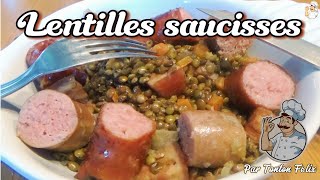 Saucisses Lentilles recette facile rapide et pas cher [upl. by Uehttam]