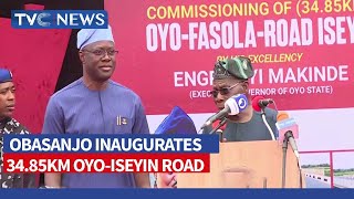 Obasanjo Commends Makinde As He Inaugurates OyoIseyin Road [upl. by Yanrahs869]