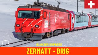 Cab Ride Glacier Express Zermatt  BrigMatterhornGotthardBahn Switzerlandtrain drivers view 4K [upl. by Nnayhs]