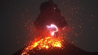 Krakatau Volcano Volcanic Lightning two months before 2018 tsunami [upl. by Bastian]