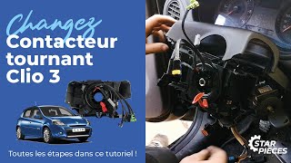 Comment changer un contacteur tournant sur Clio 3 Modus ou Kangoo 2   ⚙️Starpièces [upl. by Ennyleuqcaj]