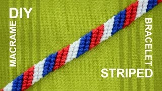 How to Make a Candy Stripe  Diagonal Striped Friendship Bracelet  Beginner [upl. by Navarro]