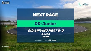 LIVE FIA Karting World Championship 2024  OK Junior  Qualify Heat E  G [upl. by Nomyt]