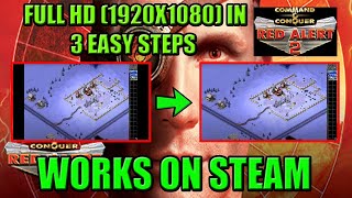 How to change resolution of Red Alert 2 to Fullscreen HD UHD 1920x1080 Works on Steam [upl. by Artina]