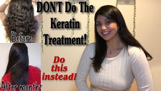 MUST KNOW keratin treatment 5 months review  DO THIS INSTEAD Form CURLS To STRAIGHT [upl. by Vaasta]