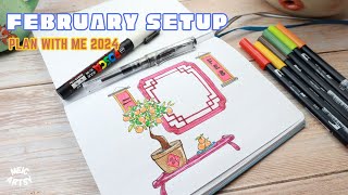 Bullet Journal February 2024 Plan With Me Setup [upl. by Garald314]