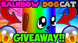 RAINBOW DOGCAT GIVEAWAY NEW BEST SECRET PET Bubble Gum Simulator Roblox [upl. by Litnahc62]