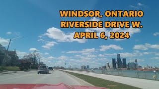 Windsor Ontario  Riverside Drive westbound  April 2024 [upl. by Aleinad]