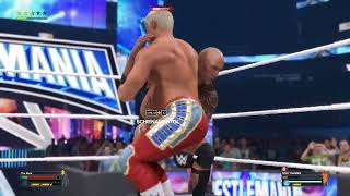 The Rock Slap Cody Rhodes Las Vegas The Game change The Rock amp Roman vs Cody Rhodes amp Seth Rollins [upl. by Sikko130]