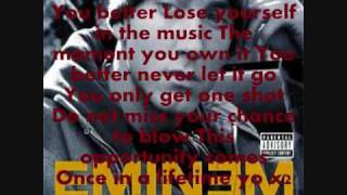 Eminem  Lose Yourself  Dirty WITH LYRICS [upl. by Aidekal]