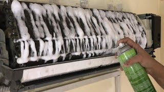 Air Conditioner Cleaning Indoor and Outdoor Unit Using NuCalgon Coil Cleaner [upl. by Rasec]