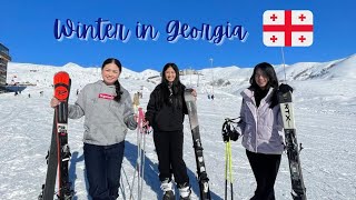 First Time Skiing at Gudauri Resort Visiting Georgia in Winter [upl. by Cogn]