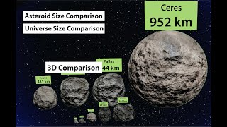 Asteroid Size Comparison  3D Comparison  Universe Size Comparison  Data Chart [upl. by Sirak]