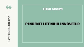 pendente lite nihil innovator [upl. by Agnese200]