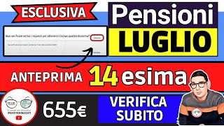 AVVISO INPS ⚠️ PENSIONI LUGLIO ➜ VERIFICA ANTICIPO QUATTORDICESIMA 2024 📑 IMPORTI REQUISITI DOMANDE [upl. by Eiggep]