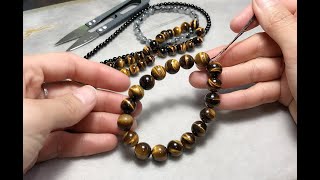 How to make bracelets with Elastic Cords Strings Easily  How to secure a beaded bracelet [upl. by Hanikahs791]