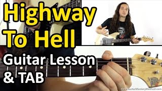 Highway To Hell Chords  Guitar Lesson amp TAB [upl. by Acihsay38]