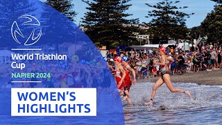 HIGHLIGHTS 2024 World Triathlon Cup Elite Women [upl. by Llecrup]