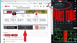 i recorded t series passing pewdiepie for 5 minutes and pewdiepie getting to number one spot again [upl. by Pirnot912]