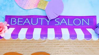 EASY DIY Beauty Salon from Cardboard 💅 girl craft [upl. by Atinas]