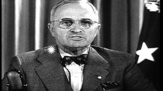 President Harry STruman warns that Japan will face the same complete destructionHD Stock Footage [upl. by Ydnas]