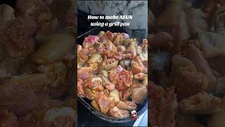 How to make ASUN using a grill pan peppered goat meat [upl. by Lirbaj]