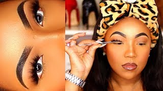 HOW TO Apply False Eyelashes for BEGINNERS QUICK AND EASY [upl. by Salas]