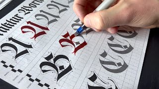 How to Write Fraktur Calligraphy  Full Alphabet Majuscule [upl. by Annirok]