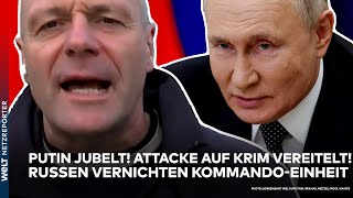 UKRAINEKRIEG Putin jubelt quotMit Kommandoeinheiten angegriffenquot Russen vereiteln Attacke auf Krim [upl. by Amer]