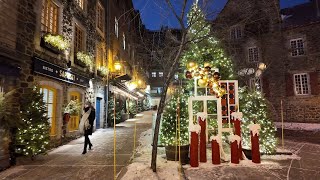 4K🇨🇦 Winter Walk in Old Quebec City Christmas at Petit Champlain and Place Royale 2023  CANADA [upl. by Hanny]